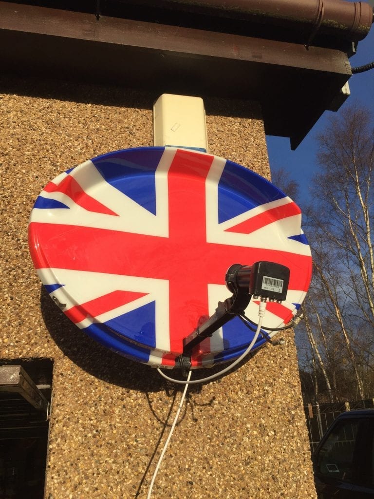 Union Jack Satellite Dish Cover UK Zone 2a - Electric Surface Heating